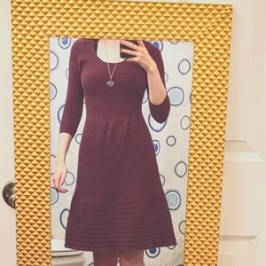 Magenta wool and cotton warm dress